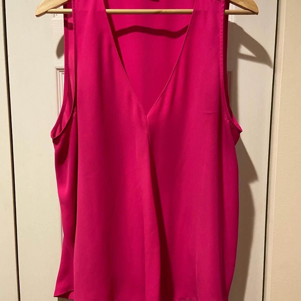 Vince Camuto Pink Tank Top with Deep V-Neckline